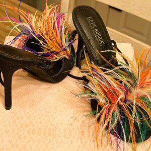 Feather Strapped Heels